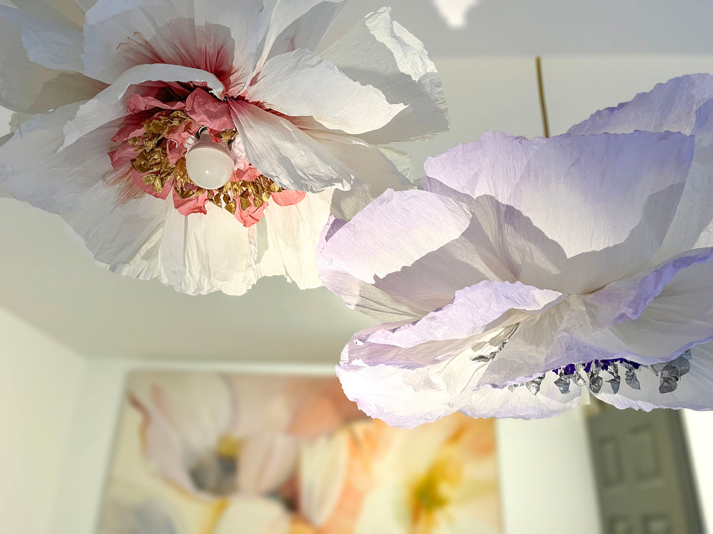 Lámpara centro rosa viejo