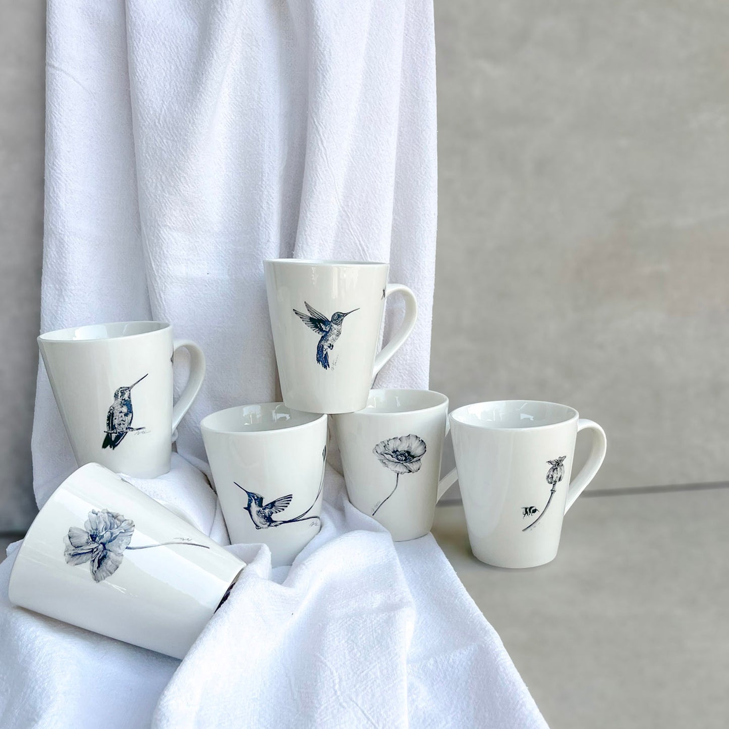 6 Mugs porcelana Le Jardin