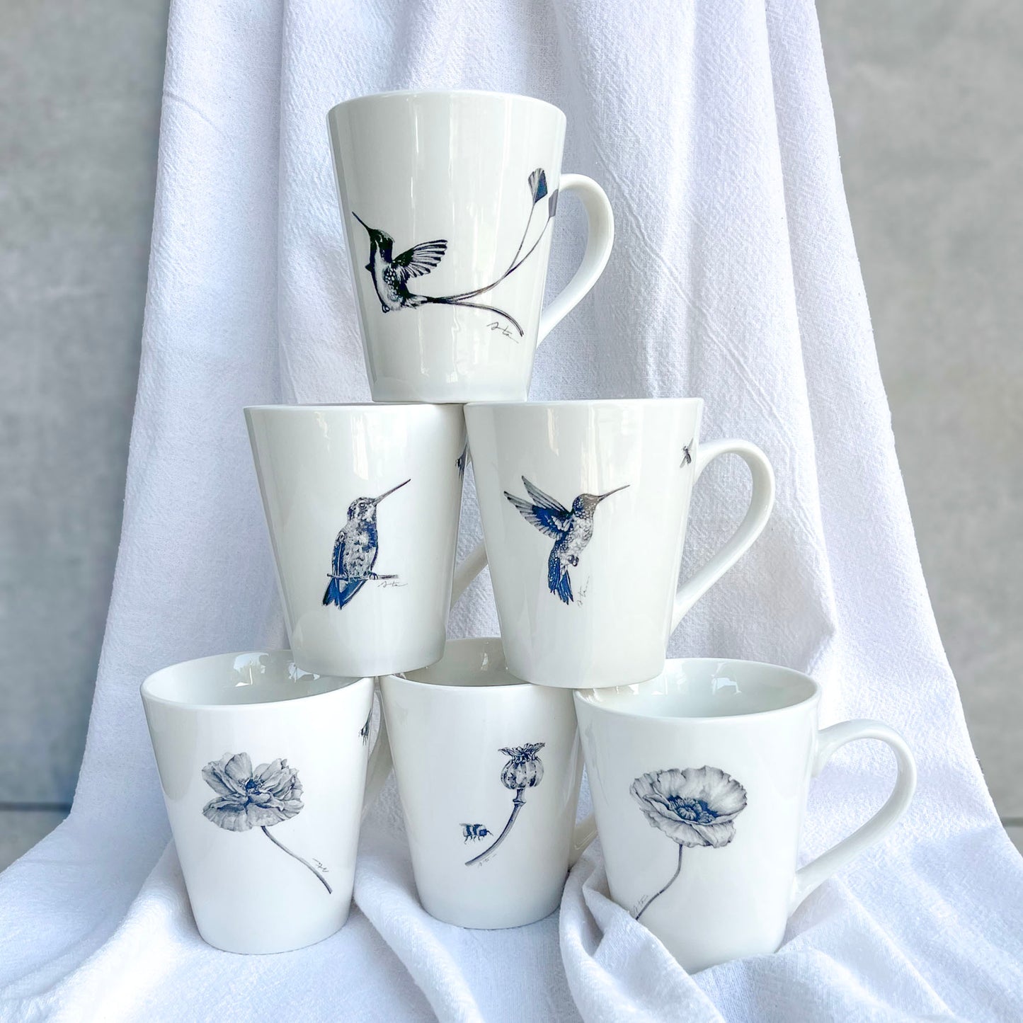 6 Mugs porcelana Le Jardin